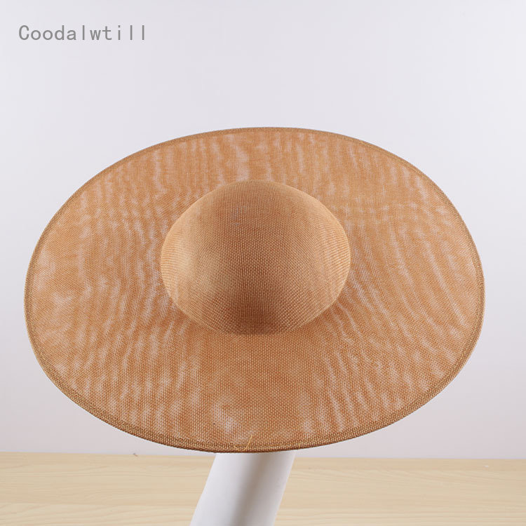 Stingy Brim Hats 40CM Fascinators Base For Wedding Millinery Supplies DIY Hair Accessories Hat Women Kenducky Church Headpiece Big Pillbox Cap 230729