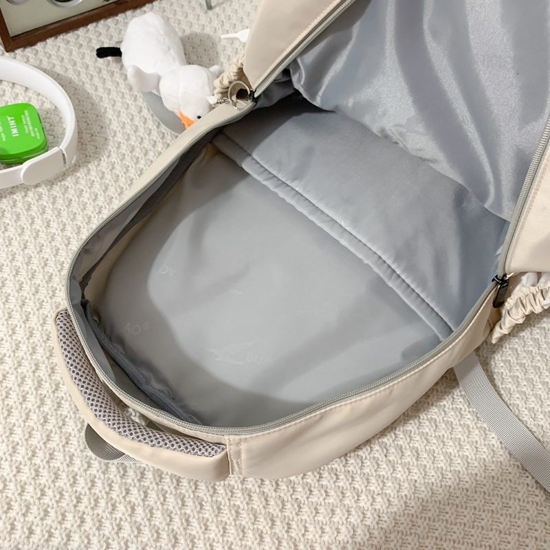 School Bags Women Waterproof Solid Color Nylon Backpack Mochila Laptop Simple Students Fashion Female Schoolbag Rucksack Travel bag 230728