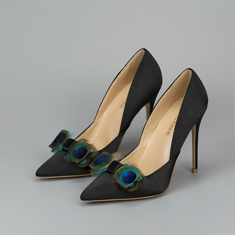 Shoe Parts Accessories 2 PCS Peacocks Feathers Shoe Accessories Bow Shoe Clips Pairs Women High Heels Decorations for Party Shoes 230729