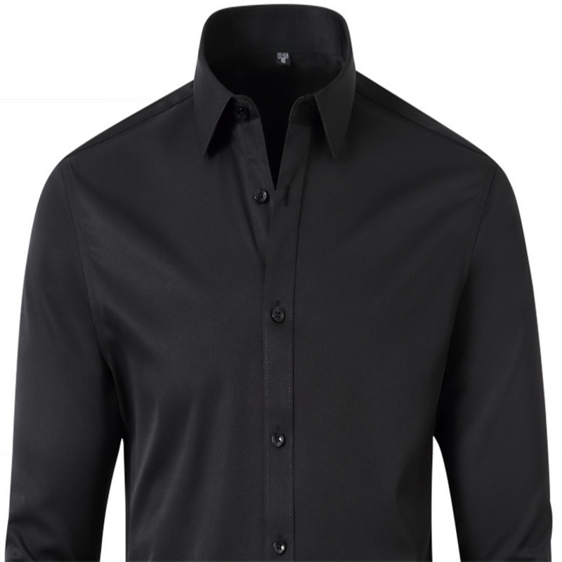 Men's Dress Shirts Micro Stretch Shirt Men Long Sleeve Outdoor 8XL Solid Color Business Long Sleeve Shirt Men Casual Male Social Formal Shirts 23