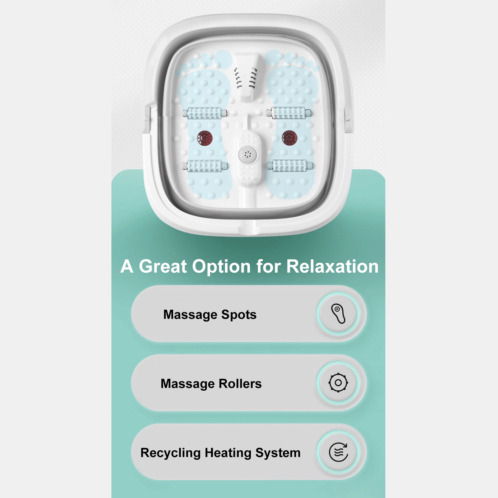 Foot Care Electric Bath Tub Spa Massage Basin for Soaking Foldable Portable Constant Temperature 230729