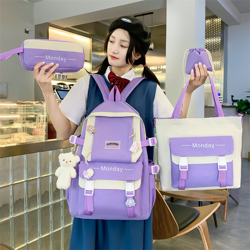 School Bags Schoolbag Female College Students Campus Canvas Bag Third To Sixth Grade Large Capacity Junior High Shoulder 230729