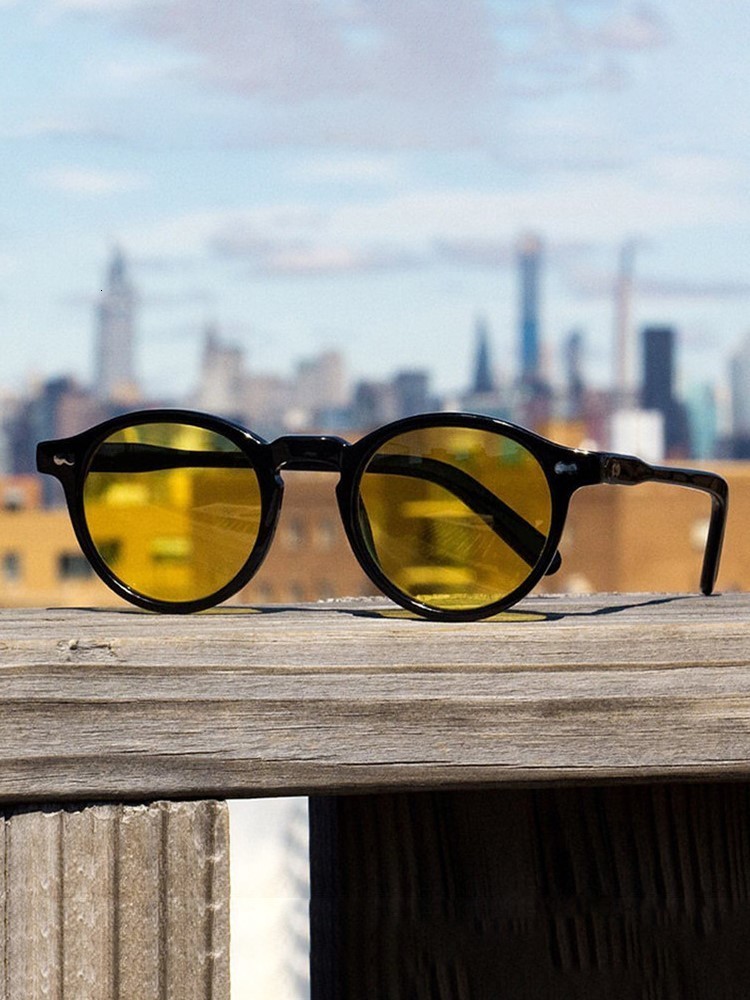 Sunglasses Retro Fashion for Men Women Vintage Small Round Frame Sun Glasses Yellow Lens UV400 Goggles Shades Eyewear 230729