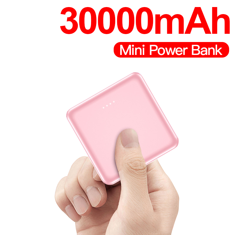 Mini power bank Portable 30000mAh Charger 2USB Outputs Fast Charging External Battery Charger for Iphone Samsung Xiaomi