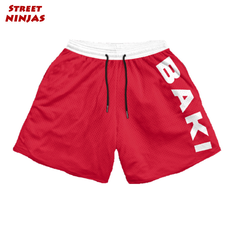 Men's Shorts Anime Baki Gym for Men Athletic Fitness Workout with Pockets Elastic Waist Quick Dry Bodybuilding Running Training 230729