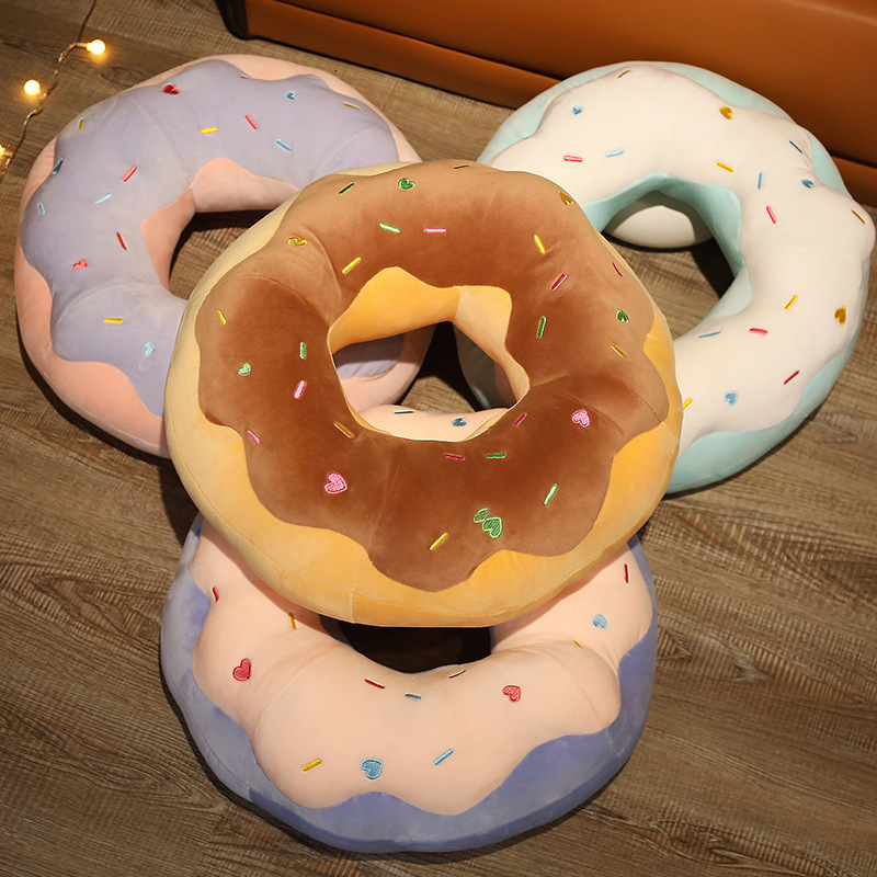 Plush Pillows Cushions 45/70cm Donut Shaped Seat Cushion Stuffed Toys Car Mats Plush Pillow Chair Sofa Cushion Kawaii Room Decor for Kids Grown-Ups 23