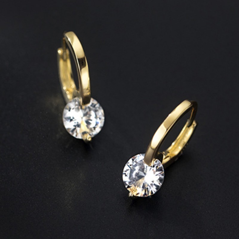 Hoop Huggie Solitaire 1ct D MoissaniteEarrings for Women 2023 Diamond SterlingSilver Earrings 925 Drop Girls 14k Gold Plated 230729