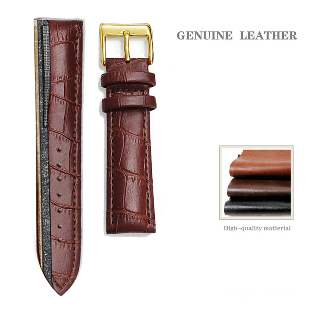 Watch Bands Genuine Leather Bracelets 141618202224mm Watch Steel Pin Buckle Band Strap High Quality Wrist Belt Strap Tool 230729