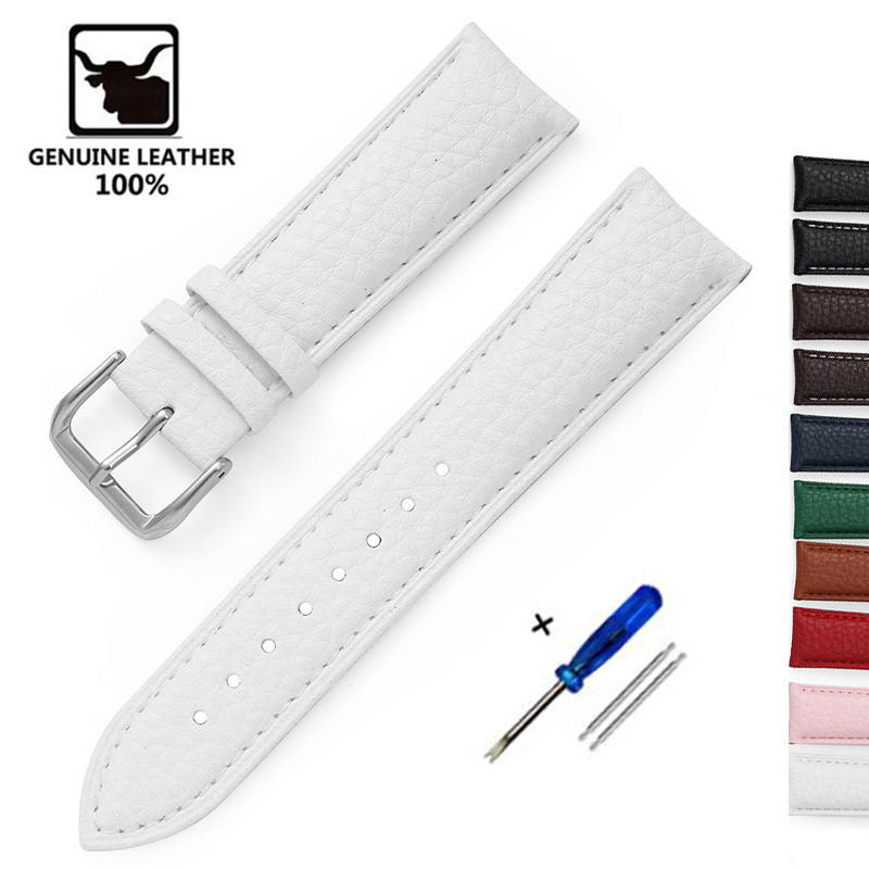 Watch Bands Genuine Leather Strap Calfskin Men Women Watch Band Watch Accessories Bracelet 12mm 14mm 16mm 18mm 20mm 22mm Green Blue Red 230729
