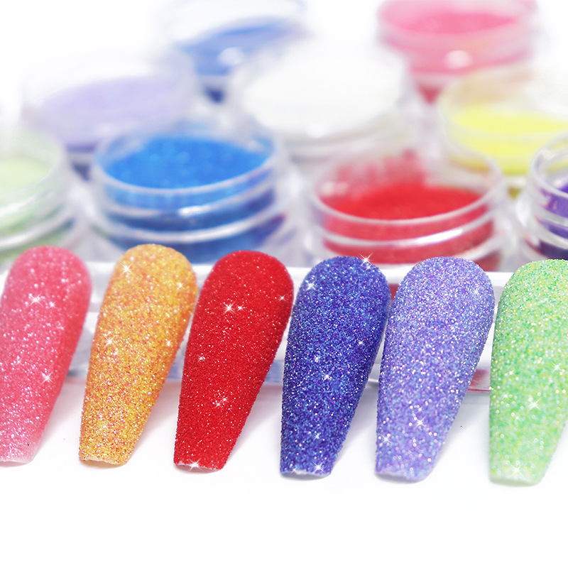 Nail Glitter 6 Colors Set Candy Sweater Effect Nail Glitter Sparkly Sugar Dust Powder Chrome Pigment For Manicure Polish Nail Art Decorations 230729