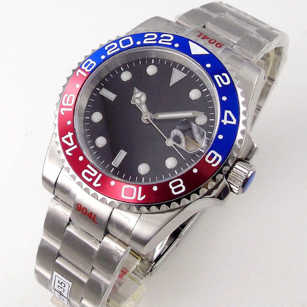 Other Watches BLIGER NH35A PT5000 MIYOTA Black Blue Green Insert Automatic Men Watch 40mm Brushed Steel Bracelet Date Luminous Sapphire Glass 230729