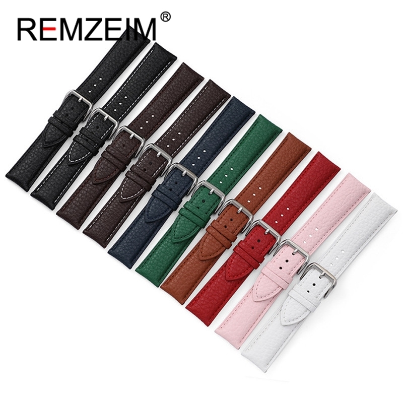 Watch Bands Genuine Leather Strap Calfskin Men Women Watch Band Watch Accessories Bracelet 12mm 14mm 16mm 18mm 20mm 22mm Green Blue Red 230729
