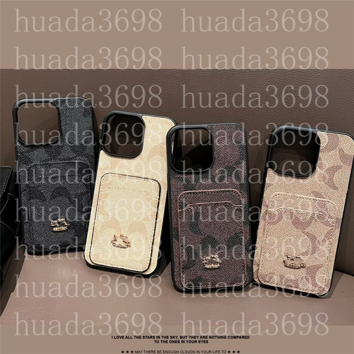 Fashion Designer Metal Letters Card Wallet Phone Cases for iPhone 18 17 16 15 Pro max 14 13 12 11 Case 14Plus 13pro Galaxy S25 S24 S23 S22 Ultra Note 20 Cover
