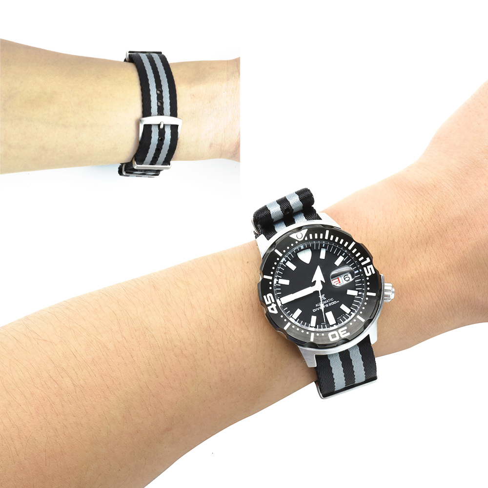 Watch Bands Premium Quality Nylon Strap 20mm 22mm Seatbelt Watch Band Universal Type Sports For 007 Watchband Replacement 230729