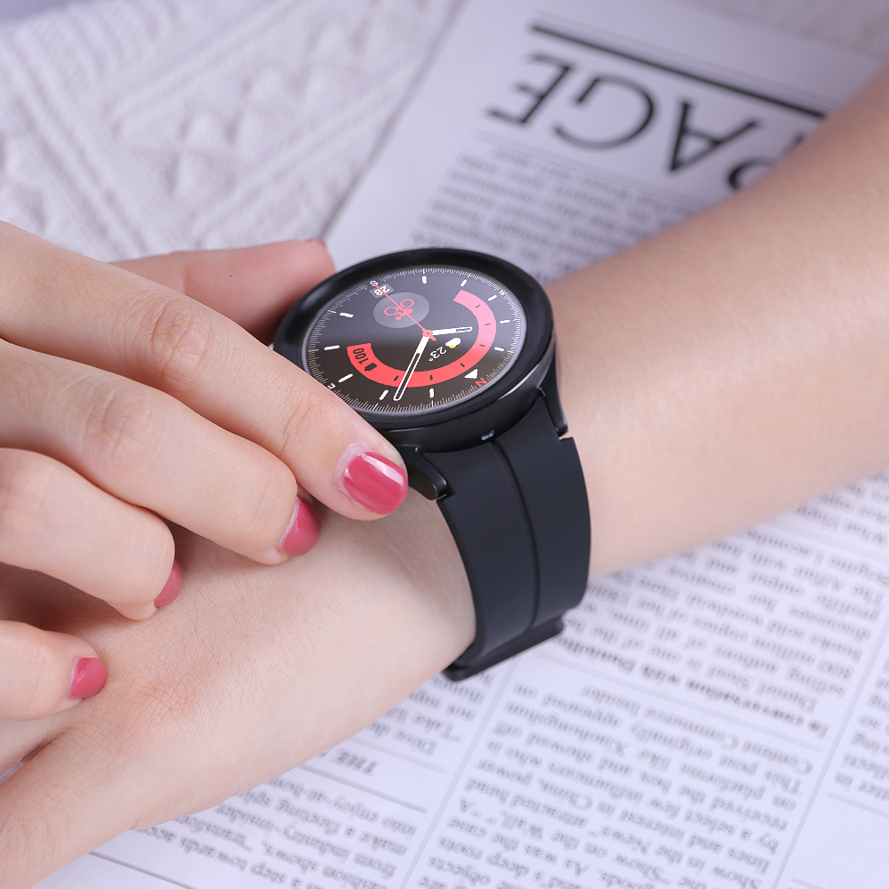 Watch Bands Original Silicone Strap for Galaxy Watch 54 44mm 40mm Watch5 Pro 45mm Magnetic Buckle Band Watch 4 Classic 42mm 46mm 230729