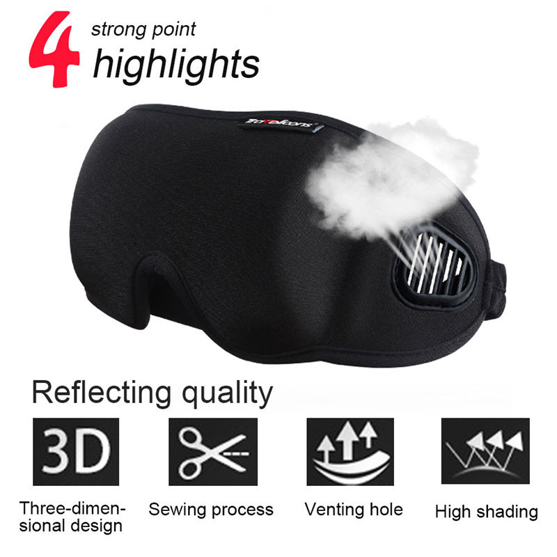 Sleep Masks Portable 3D EyeShade Sleeping Eye Mask Eyepatch Padded Shade Cover Night Rest Blindfold Bandage 230729
