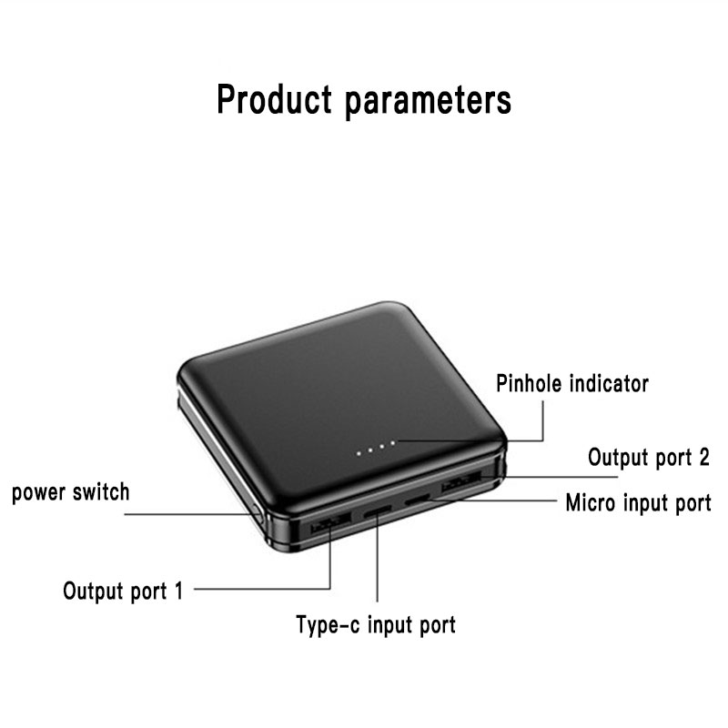 Mini power bank Portable 30000mAh Charger 2USB Outputs Fast Charging External Battery Charger for Iphone Samsung Xiaomi