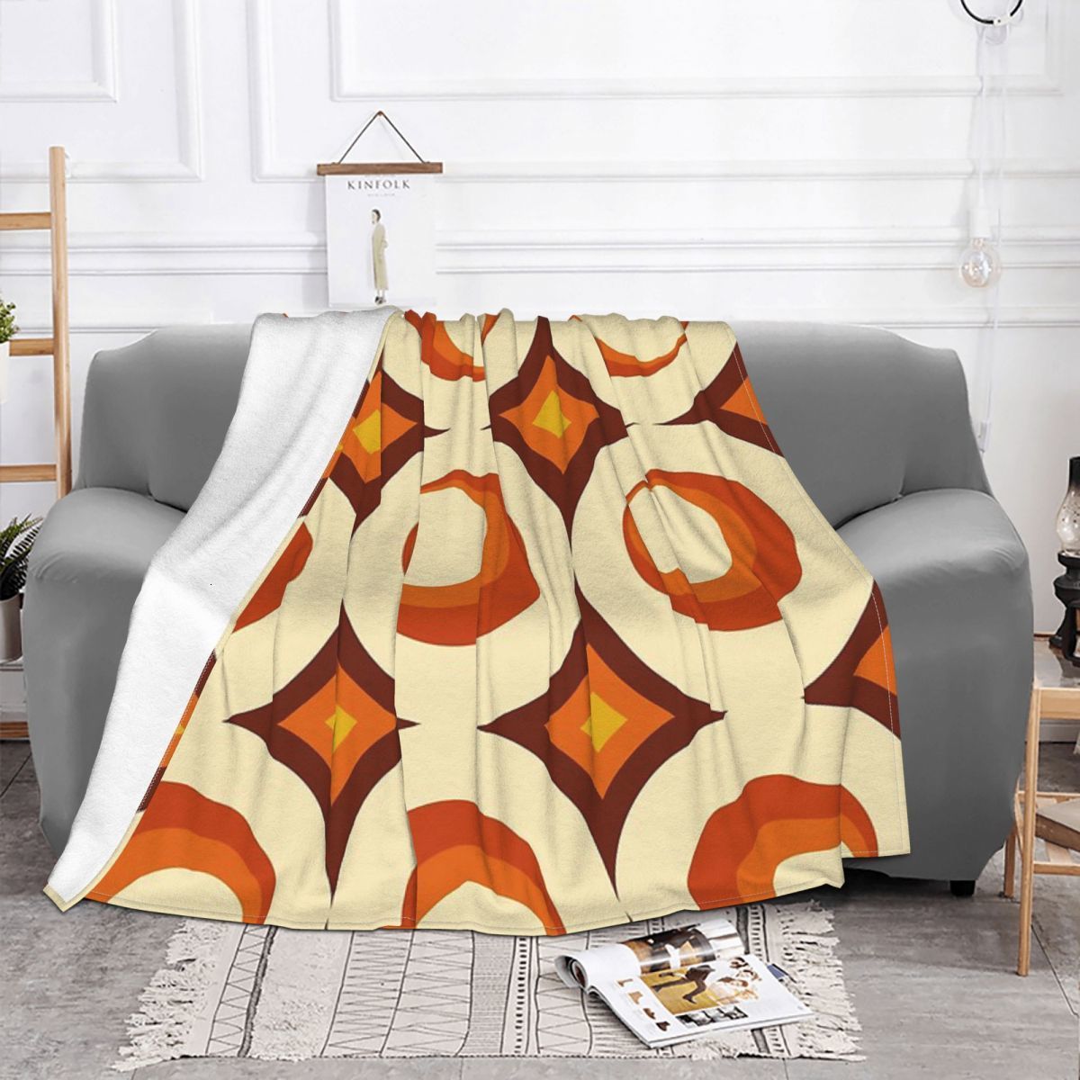 Blankets Swaddling Mid Century Modern Splash Throw Blanket for Sofa Bed Couch Chair Soft Fleece Blanket Cozy Retro Blanket for Adults Kids Pet 230729
