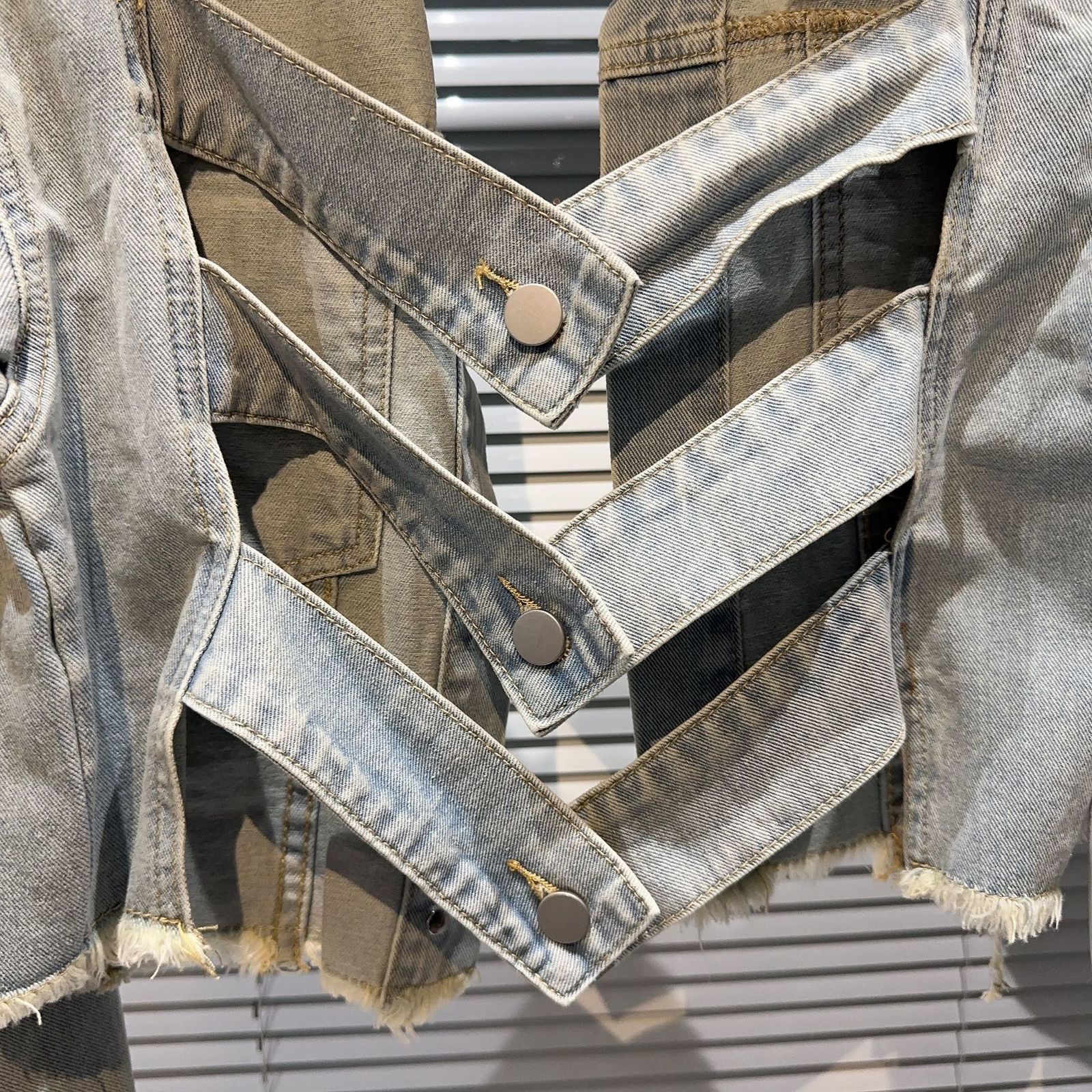 Womens Jackets Backless Button Down Cropped Jean Jackets For Women Fashion Denim Black Jacket 230729