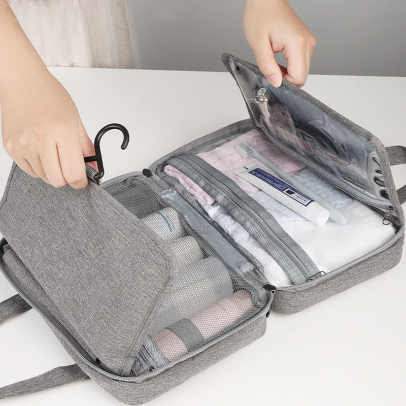 Cosmetic Bags Cases Personalized Travel Waterproof Folding Dry And Wet Separation Wash Bag Custom Embroidered Cosmetic Storage Bbag Can Be Hung 230729