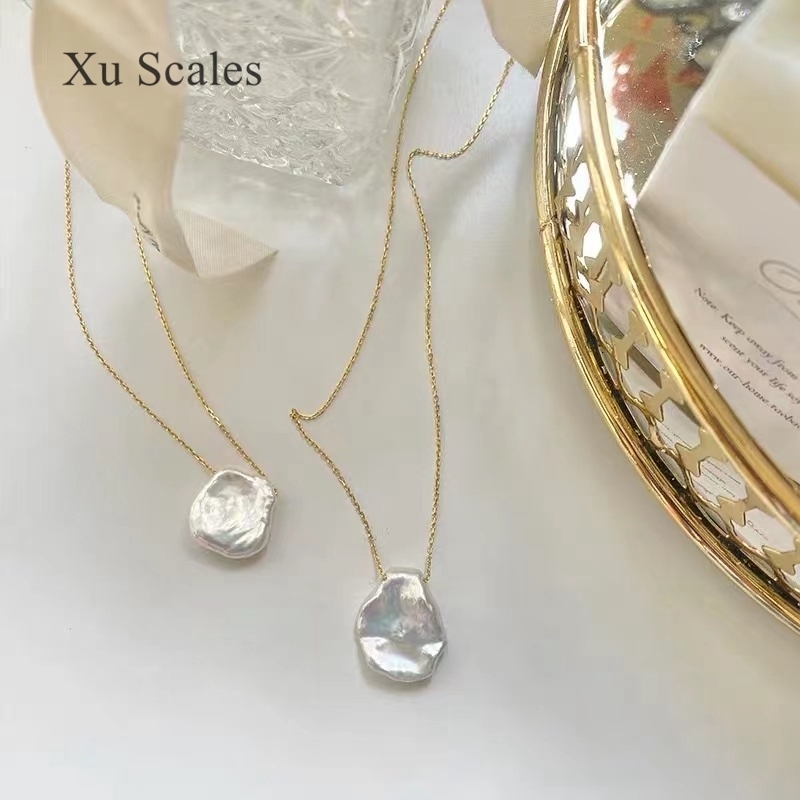 Strands Strings Natural Shaped Petal Baroque Pearl Pendant S925 Sterling Silver Chain Adjustable Length Temperament Fairy Clavicle Necklace Gift 23072