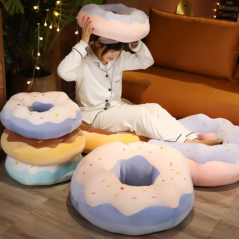 Plush Pillows Cushions 45/70cm Donut Shaped Seat Cushion Stuffed Toys Car Mats Plush Pillow Chair Sofa Cushion Kawaii Room Decor for Kids Grown-Ups 23