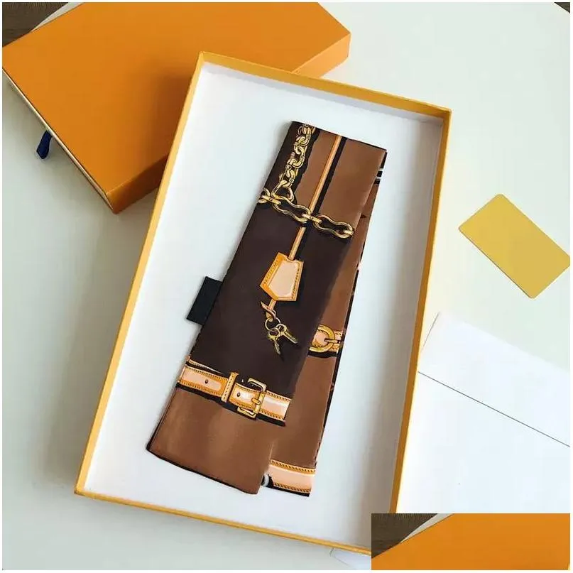 Scarves Classic Designer Handbag Scarf Ladies Headband Fashion Letters Silk Tie Size 8X120Cm Drop Delivery Accessories Hats Gloves