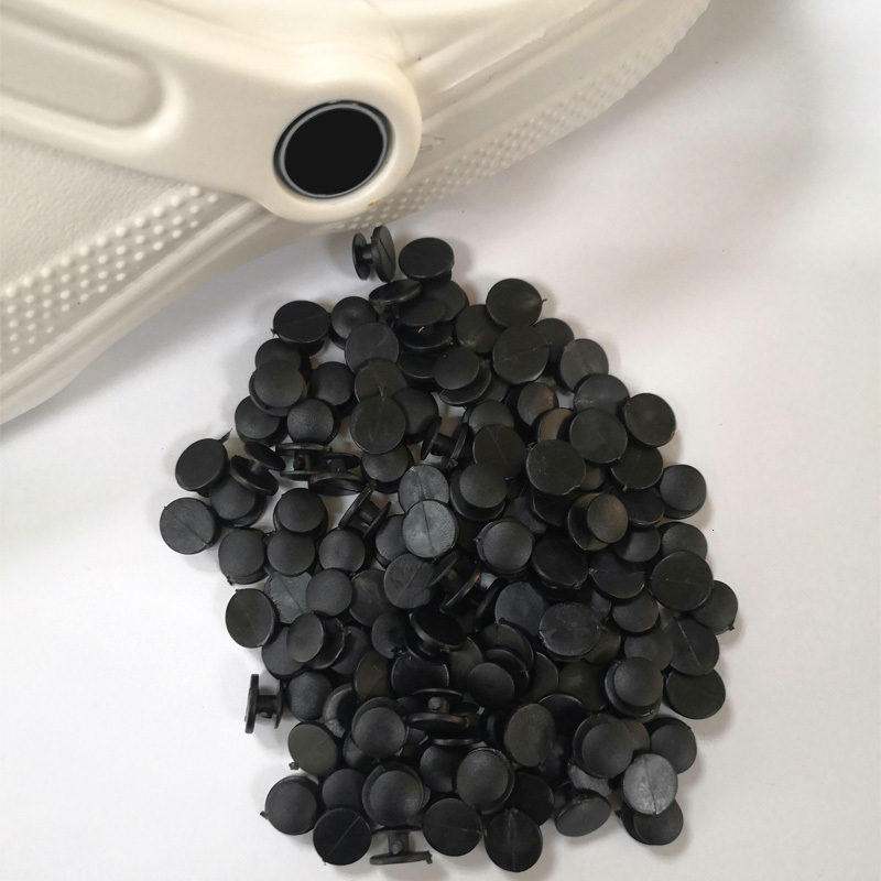 Shoe Parts Accessories 1000pcs/lot plastic button black buckles parts accessories fit for sandals clog shoes DIY shoe Charms 8/10/12/13/14/15mm 230729
