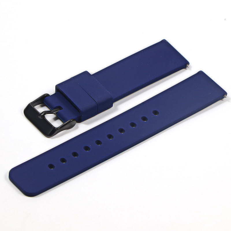 Watch Bands Silicone Rubber Watchband 16mm 18mm 20mm 22mm Women Men Watch Band Strap Waterproof Sports Watch Belt Polished Buckle 230729