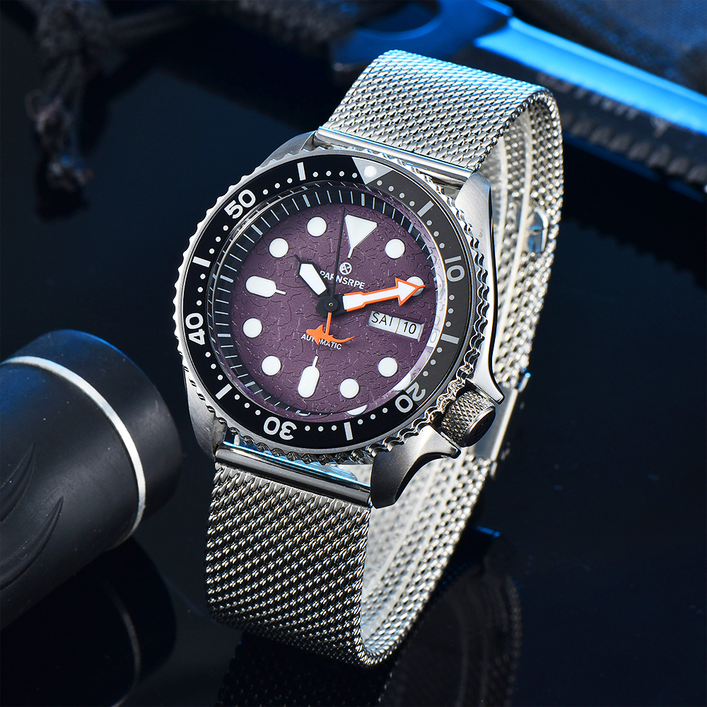 Other Watches PARNSRPE SK007 series men s watch NH36Amovement super bright luminous texture dial day calendar diver automatic mechanical 230729