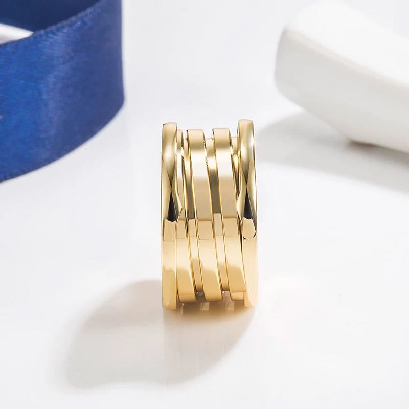 Wedding Rings VIP Jewelry Classic Ring Ceramics Stainless Steel Spring Wide Men Women High Quality Gold Couple Lover Gift 230729