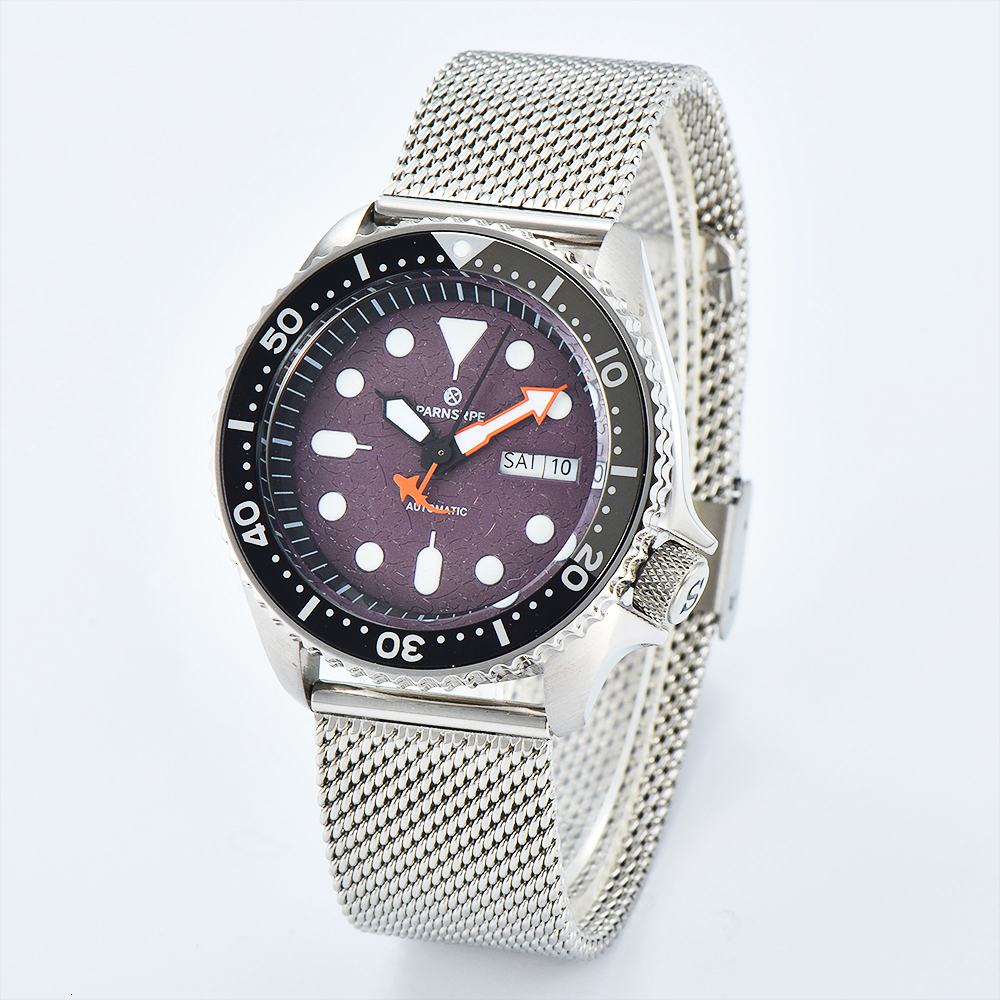 Other Watches PARNSRPE SK007 series men s watch NH36Amovement super bright luminous texture dial day calendar diver automatic mechanical 230729