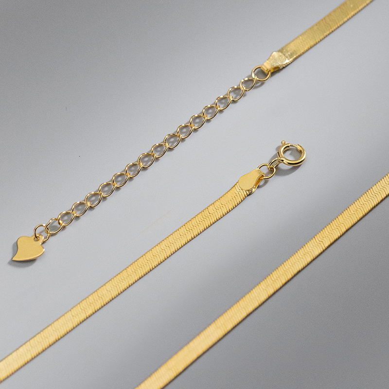 Strands Strings Modian 925 Sterling Silver Shining Snake Chokers Necklace Splice Trendy Stackable Chain For Women Fine Jewelry Gifts 36 5 5CM 230729