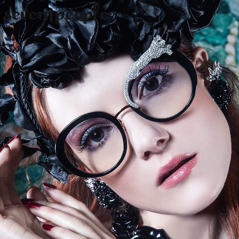 Sunglasses Round Women Crystal Leopard Shaped Sun Glasses for Female Fashion Anti Blue Light Eyeglasses Ladies 230729