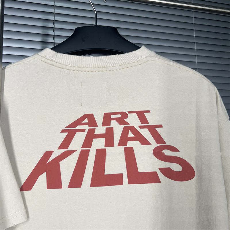 Men's T-shirts WAY OUT TEE vintage Tee Letter Printed Vintage Washed Loose Short Sleeve Fashion Casual Breathable High Street Tee