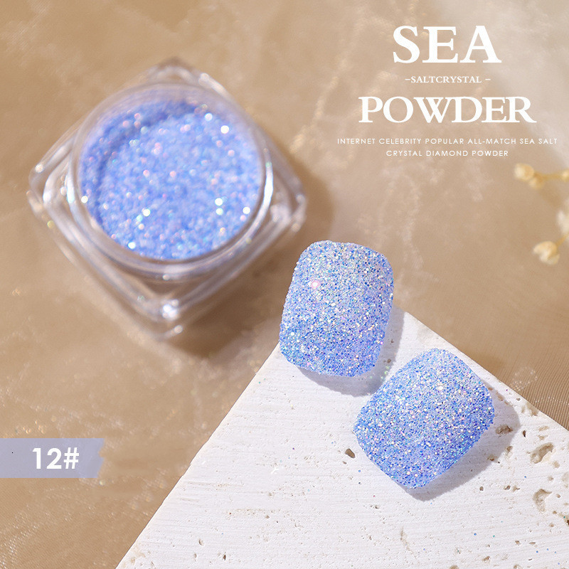 Nail Glitter 12PcsLot Sea Salt Diamond Crystal Powder 3gPc Nail Art Decorations Aurora Shiny Sugar Glitter Powder For Nails Decors Set #G9 230729