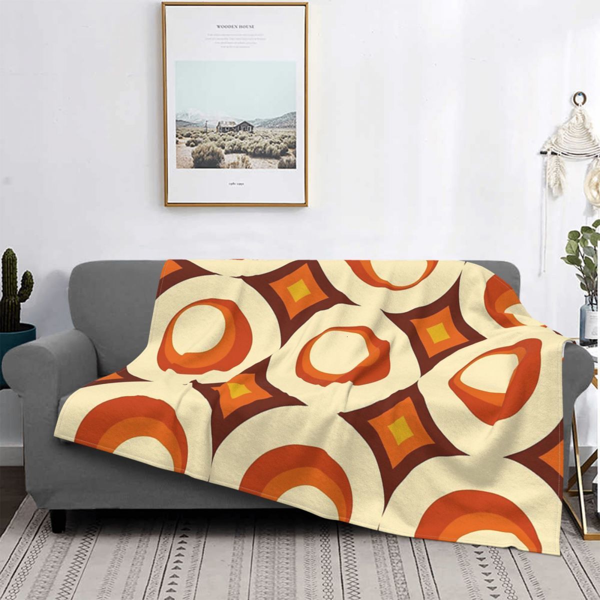 Blankets Swaddling Mid Century Modern Splash Throw Blanket for Sofa Bed Couch Chair Soft Fleece Blanket Cozy Retro Blanket for Adults Kids Pet 230729