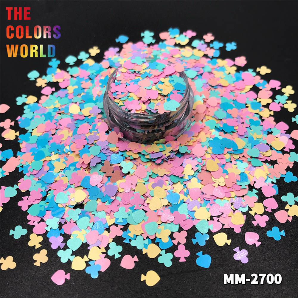 Nail Glitter TCT764 Lovely Kawaii MultiColored Nails Glitter Solvent Resistant Ultra Thin Glitter Confetti Glass Fabric Leather Makeup DIY 230729