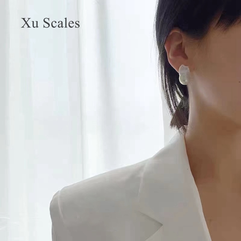 Stud Natural Fresh Water Irregular Aurora Bright White Baroque Pearl Earrings S925 Sterling Silver Women s Exquisite Gift 230729