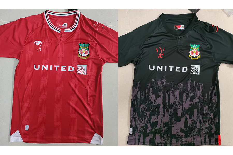23 24 Wrexham Football Club Men's T-Shirts Summer soccer fan Polos breathable fabric Badge embroidery outdoor football casual Professional shirt