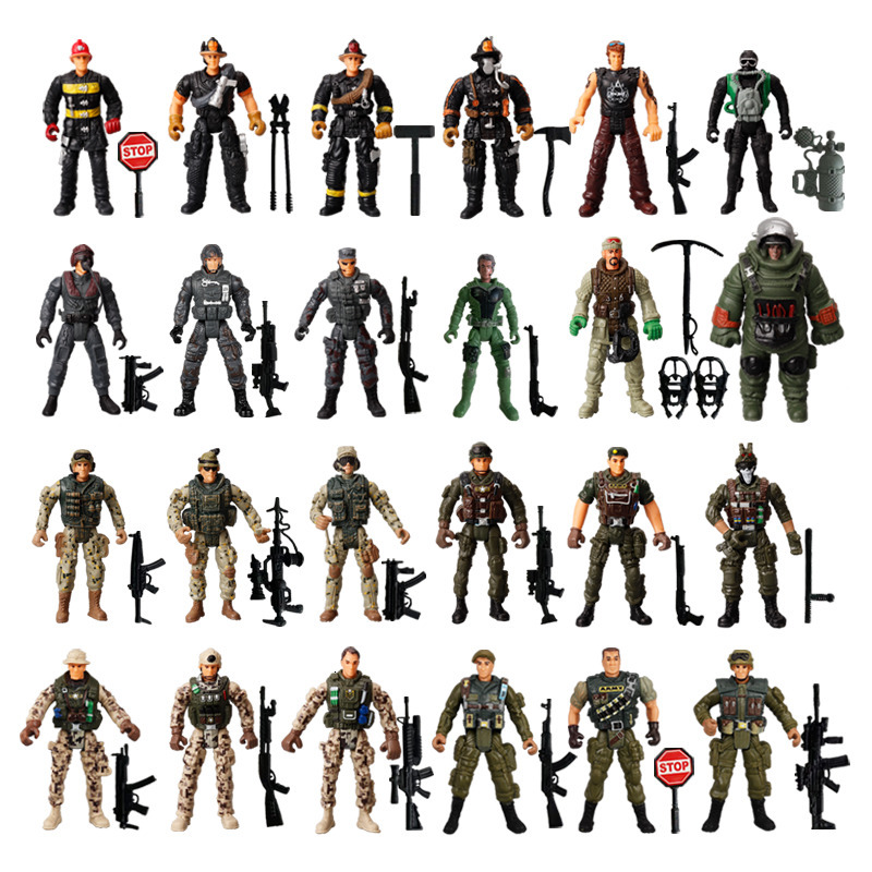 Action Toy Figures Army Men Special Forces Soldiers Fireman Engineer Action Figures Playset Military Weapon Modle Toys For Kid Boy Christmas Gifts 230 - view 3