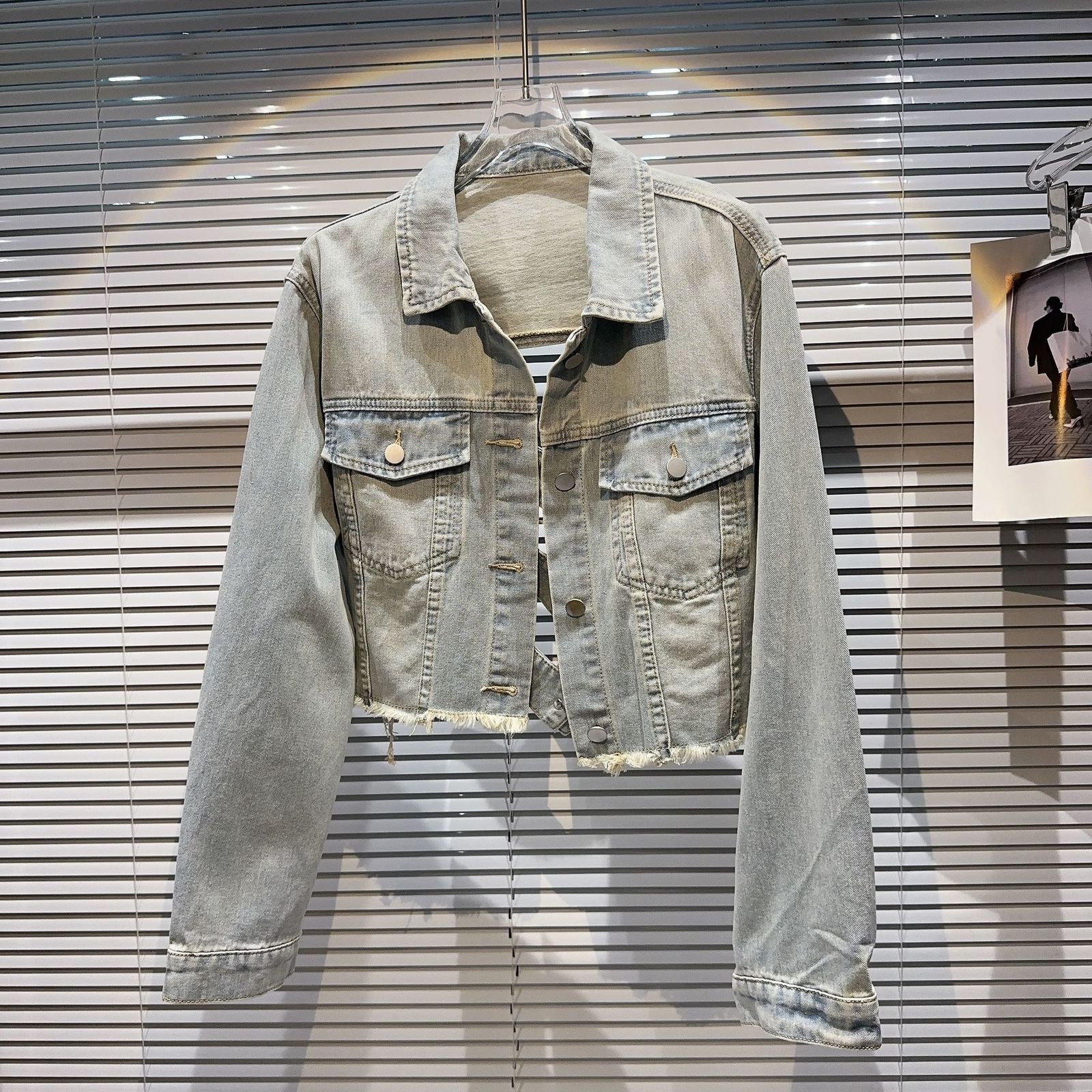 Womens Jackets Backless Button Down Cropped Jean Jackets For Women Fashion Denim Black Jacket 230729