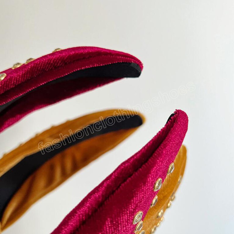 New Fashion Headband For Women Wide Side Velvet Turban Autumn Winter Shining Rhinestone Hair Accessories