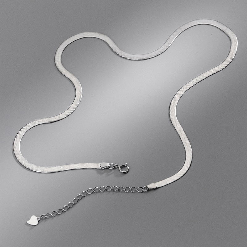 Strands Strings Modian 925 Sterling Silver Shining Snake Chokers Necklace Splice Trendy Stackable Chain For Women Fine Jewelry Gifts 36 5 5CM 230729