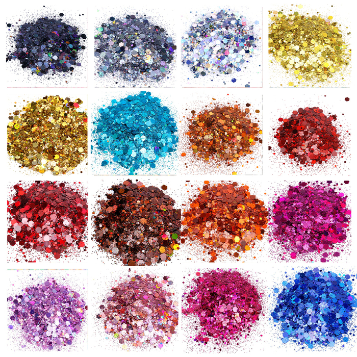 Nail Glitter 500g each Rainbow Holographic Glitters Mix "50 shades of holographic" nail art nail gel nail acrylic UV resin holo pigment 2307