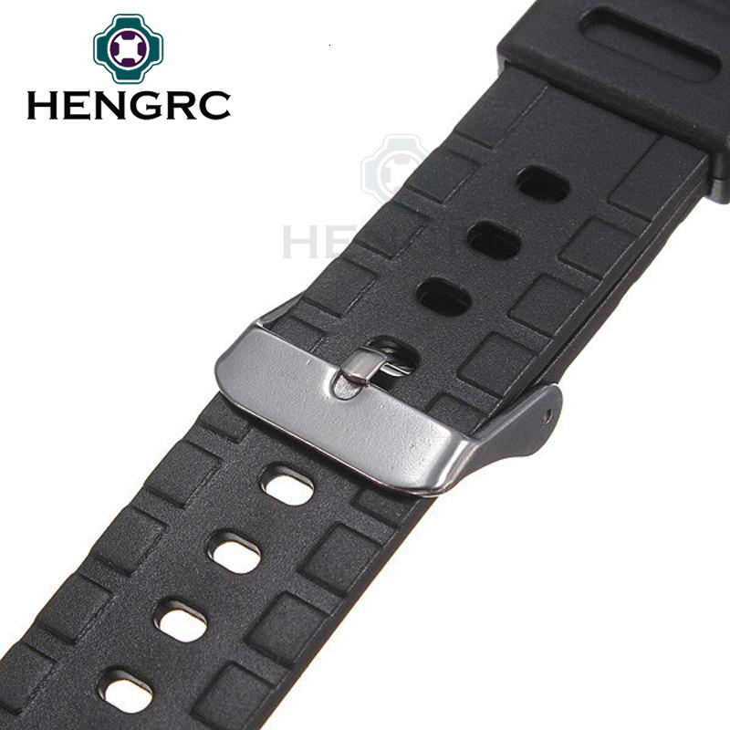 Watch Bands Silicone Watchbands 18 20 22mm Men Black Sports Diving Rubber Watch Strap Silver Stainless Steel Buckle 230729