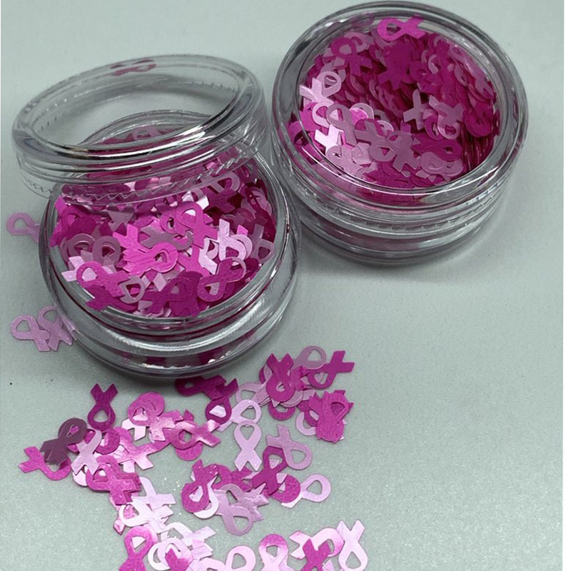 Nail Glitter 1 Bag 50g Pink Ribbon Breast Cancer Confetti NAIL Pink Ribbon Glitter Mix for Nail Art Breast cancer Pink ribbon glitter hgU6767 230729