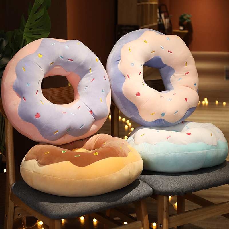 Plush Pillows Cushions 45/70cm Donut Shaped Seat Cushion Stuffed Toys Car Mats Plush Pillow Chair Sofa Cushion Kawaii Room Decor for Kids Grown-Ups 23