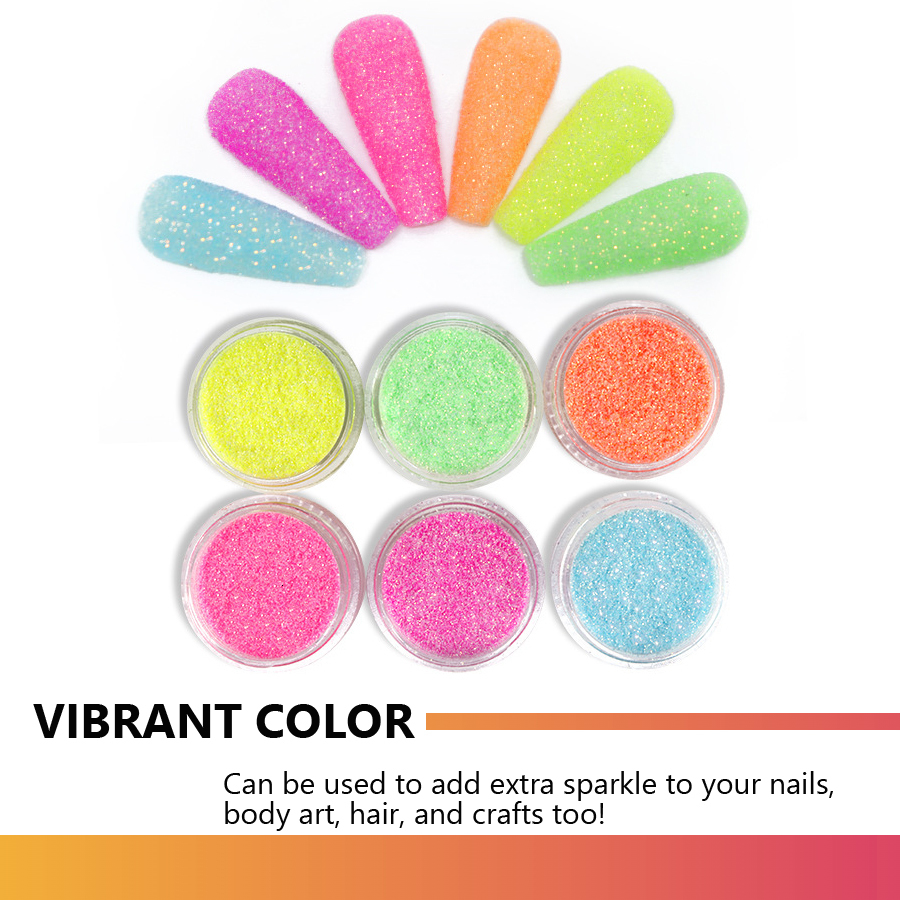 Nail Glitter 6 Colors Set Candy Sweater Effect Nail Glitter Sparkly Sugar Dust Powder Chrome Pigment For Manicure Polish Nail Art Decorations 230729