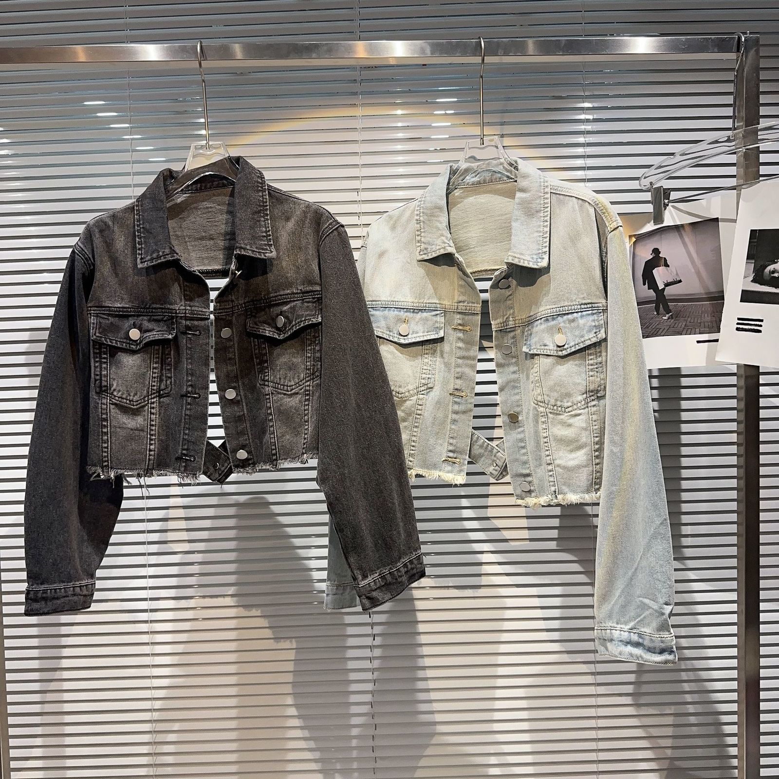 Womens Jackets Backless Button Down Cropped Jean Jackets For Women Fashion Denim Black Jacket 230729